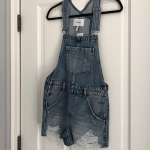 Pistols Denim Overall Shorts